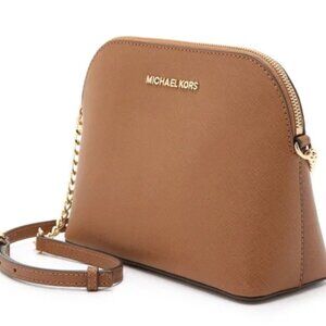 Michael Kors | Michael Kors Cindy Tan Leather Dome Crossbody Purse | Color: Tan
